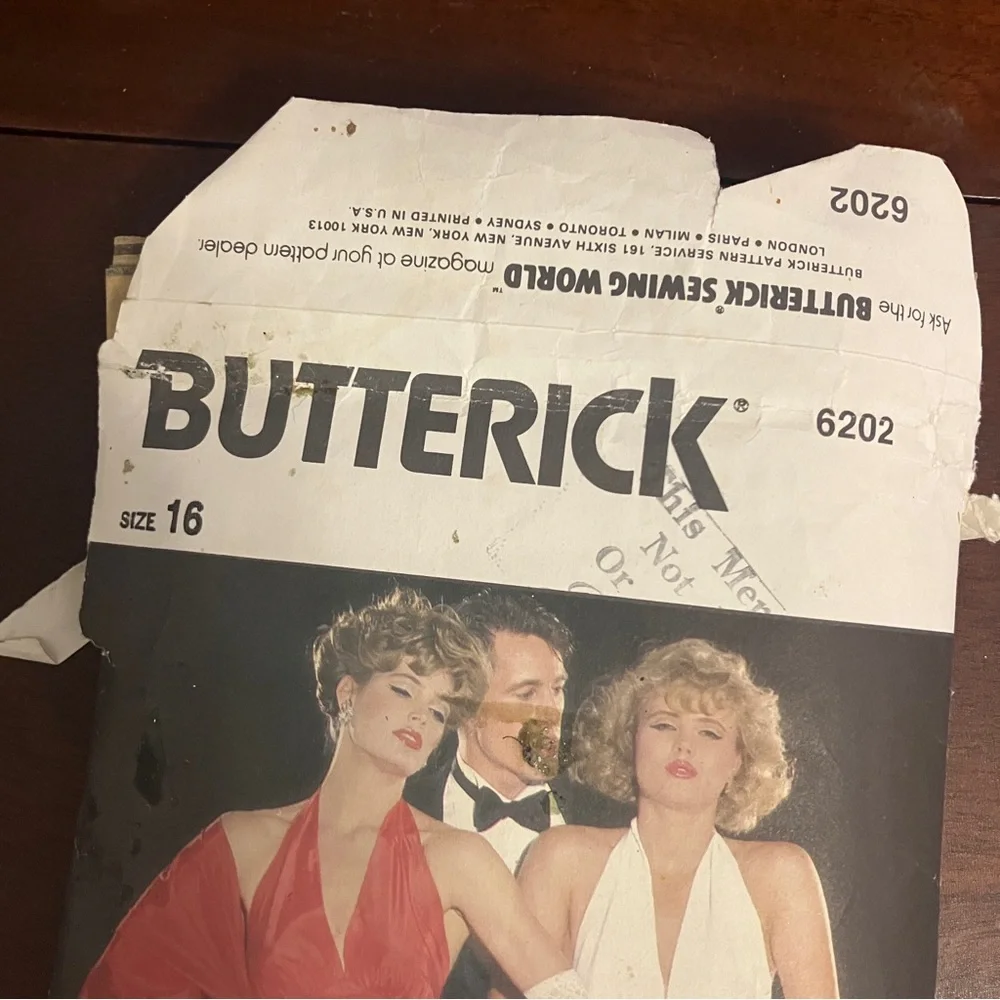 Vintage Butterick 6202 Marilyn Monroe Subway Dress Sewing Pattern Size 16 Cut